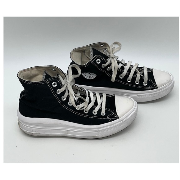 Converse Shoes - Converse All Star Move Platform High Top Sneakers Black White Women's 10